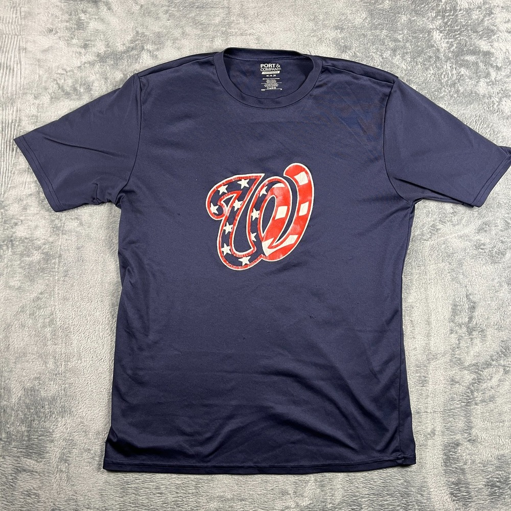 Port & Company Performance T Shirt Mens Medium Blue Washington Nationals #8 MLB